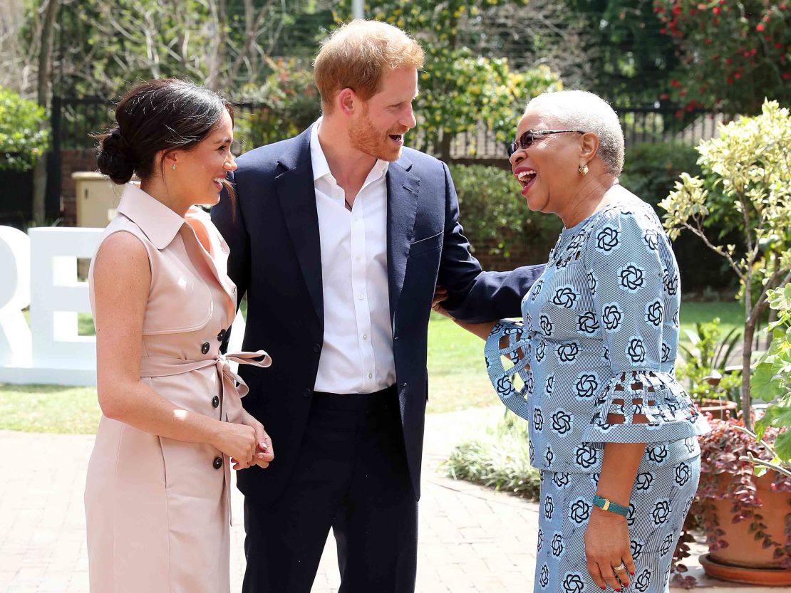 Harry and Meghan met with Graca Machel, widow of the late Nelson Mandela, on their final day of their official royal tour to southern Africa.