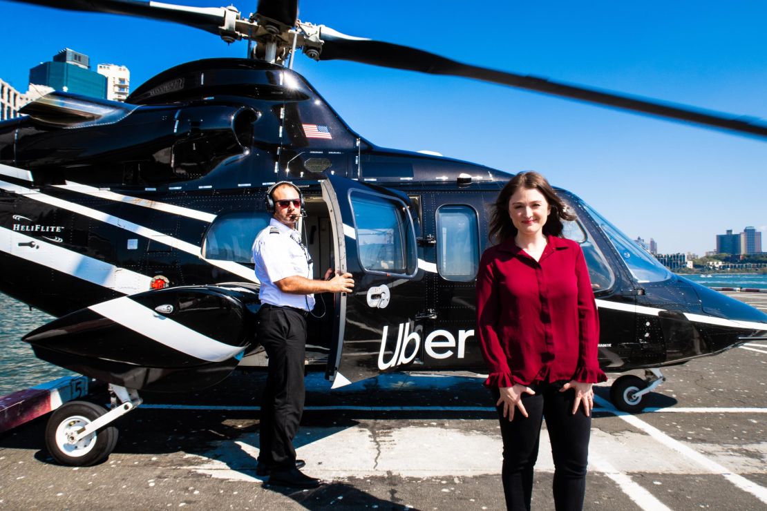 CNN tech editor Samantha Kelly boards the Uber Copter