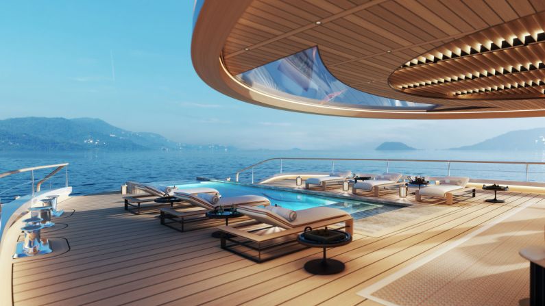 <strong>Plush amenities:</strong> Spread over five decks, the superyacht will also have a hydro massage room, a swim platform and a beach deck close to the waterline.