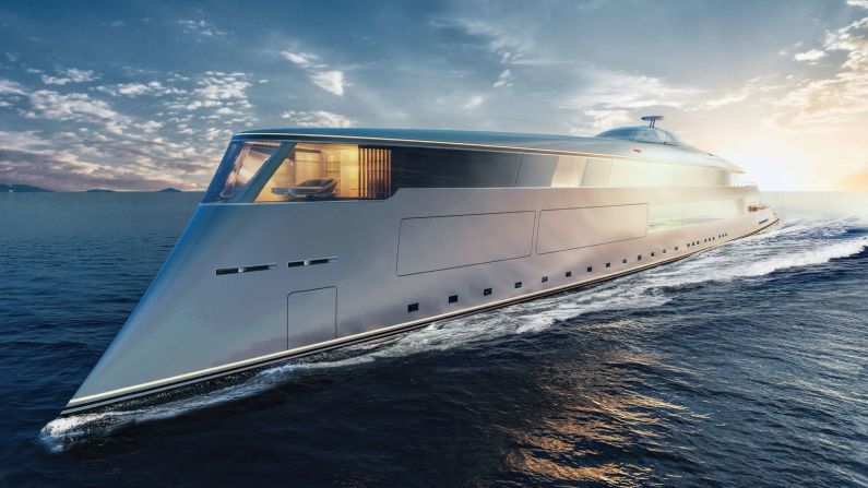 <strong>Cutting-edge design: </strong>Yacht-design company Sinot has unveiled renderings for a superyacht that's powered entirely by liquid hydrogen and fuel-cell technology.