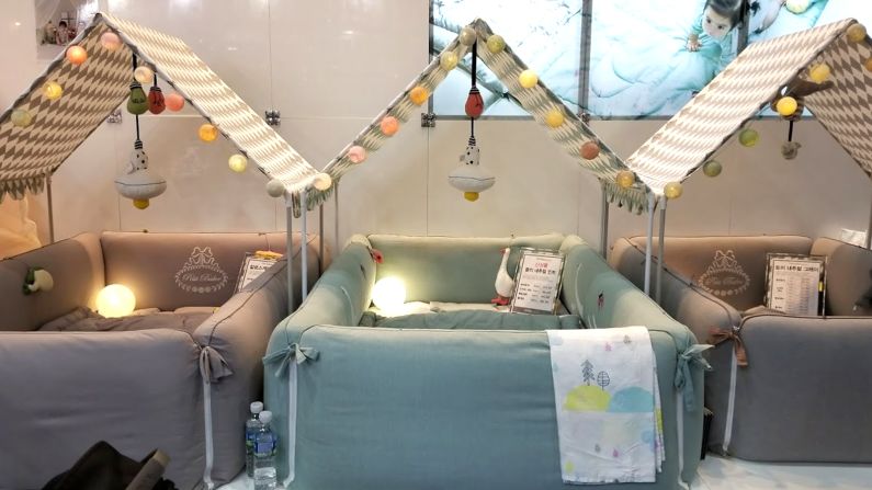 <strong>Ingenious kid products:</strong> Innovative products are not only easy to find but cheap to purchase in South Korea. For instance, these cute toddler beds unfold into playmats.