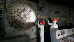 Journalists visit the control room of the plant's fourth reactor at the Chernobyl nuclear power plant, in Chernobyl, Ukraine, 25 September 2019. The explosion of Unit 4 of the Chernobyl nuclear power plant in the early hours of 26 April 1986 is still regarded as the biggest accident in the history of nuclear power generation. Facing nuclear disaster on unprecedented scale Soviet authorities tried to contain the situation by sending thousands of ill-equipped men into a radioactive maelstrom.
Chernobyl zone press tour, Ukraine - 25 Sep 2019