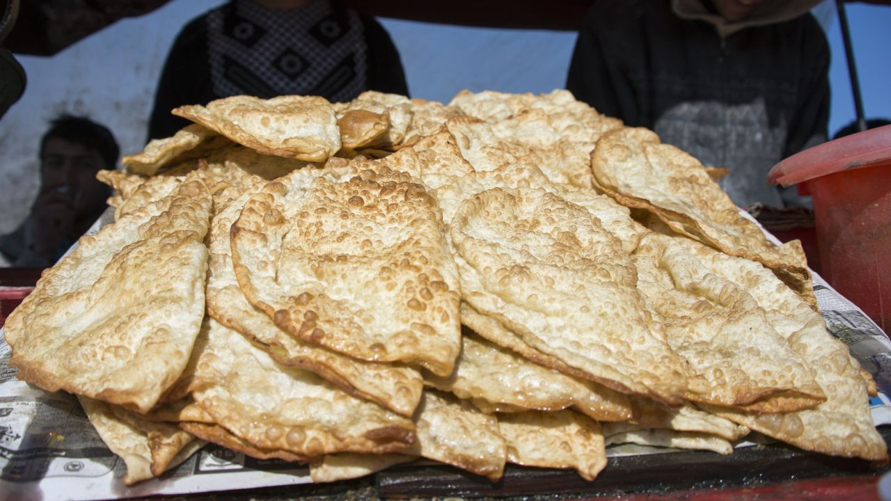 <strong>Bolani, Afghanistan.</strong> This fried bread stuffed with potatoes is often sold by Afghan street vendors.