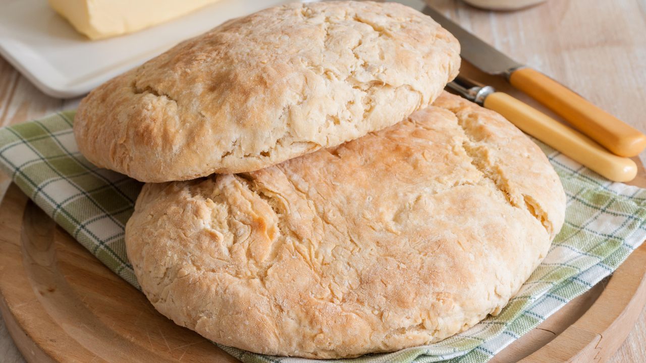 <strong>Damper bread, Australia. </strong>This bread is a simple blend of water, flour and salt that can be cooked quickly over a fire.