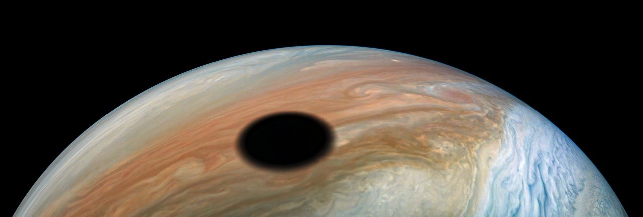 This massive black spot seen on Jupiter is actually <a href="https://www.cnn.com/2019/10/02/us/black-spot-on-jupiter-trnd/index.html" target="_blank">a moon shadow.</a> Jupiter's moon Io was eclipsing the sun at the time the photo was taken. NASA said the spot measured 2,200 miles wide — roughly the distance between New York City and Las Vegas.