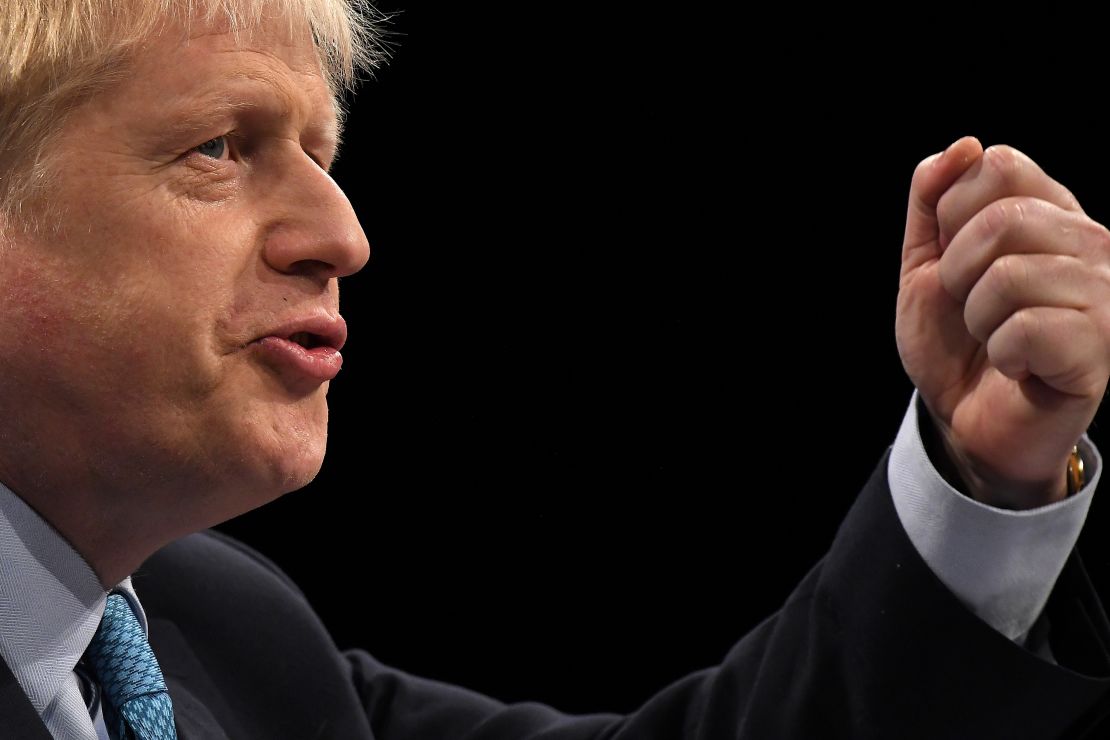 Britain's Prime Minister Boris Johnson at the Conservative Party conference in Manchester.