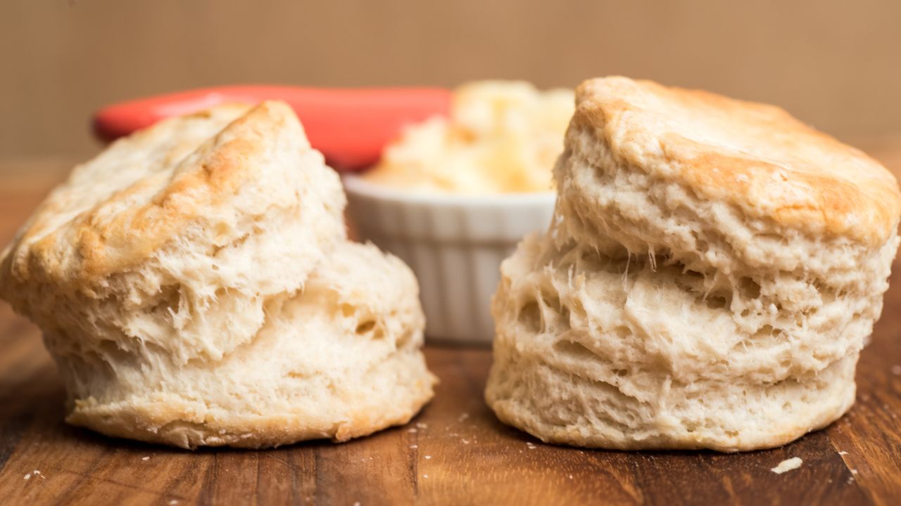 <strong>Biscuits, United States. </strong>Smeared with butter or dripping in gravy, biscuits are one of the United States' homiest tastes. Part of the secret for soft, fluffy biscuits is in the flour, typically a low-protein flour.<br />