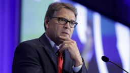 U.S. Energy Secretary Rick Perry speaks at the California GOP fall convention Friday, Sept. 6, 2019, in Indian Wells, Calif. (AP Photo/Chris Carlson)