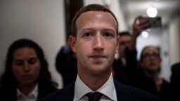 Facebook CEO Mark Zuckerberg walks to meetings for technology regulations and social media issues on September 19, 2019, in Capitol Hill, Washington, DC. 