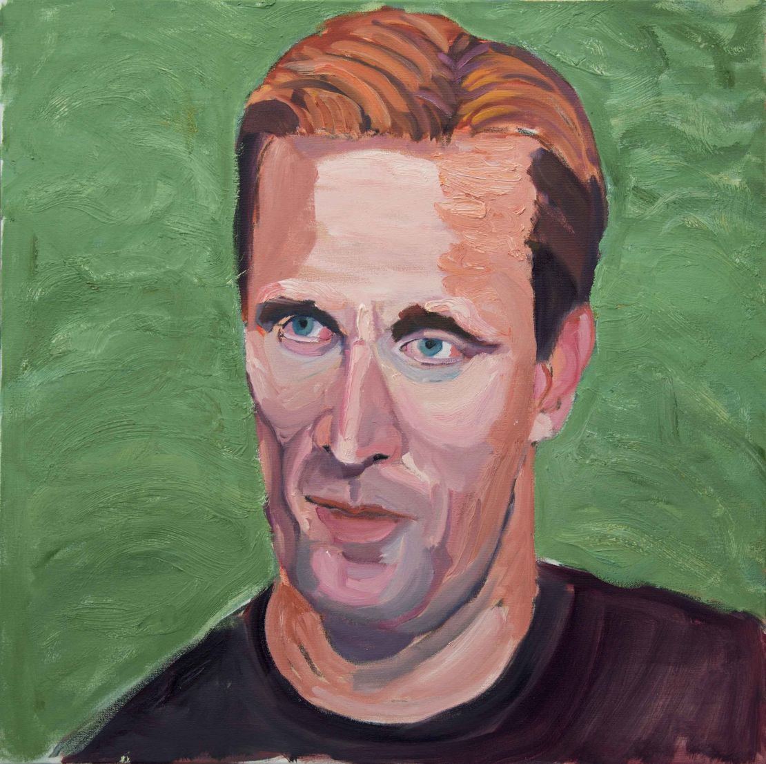 The portraits are thickly painted in the loose, vivid style that Bush has developed since his early experiments with a more photorealistic technique. 