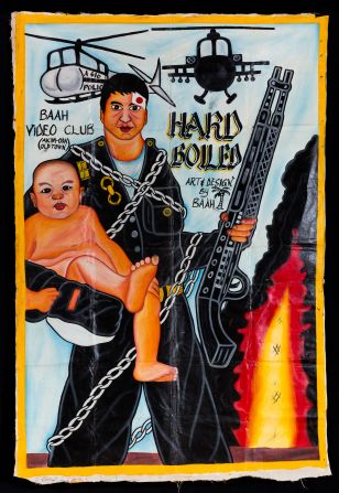 A Baah Video Club poster for 1982 influential Hong Kong action-thriller "Hard Boiled."