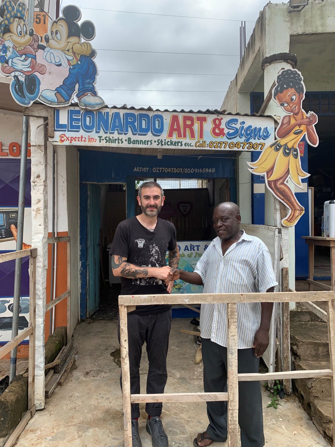 Brian Chankin with artist Leonardo.