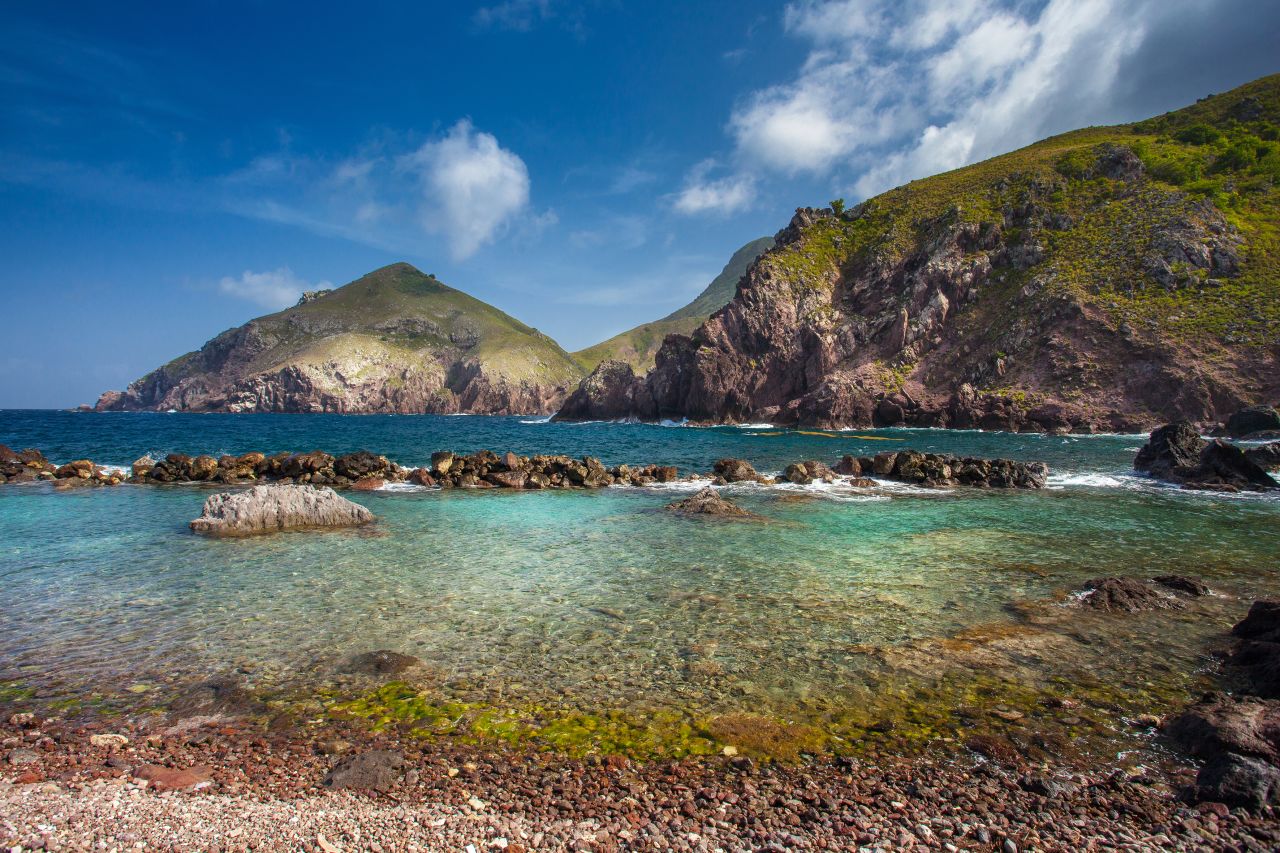 Cove Bay is just below the airport in Saba.