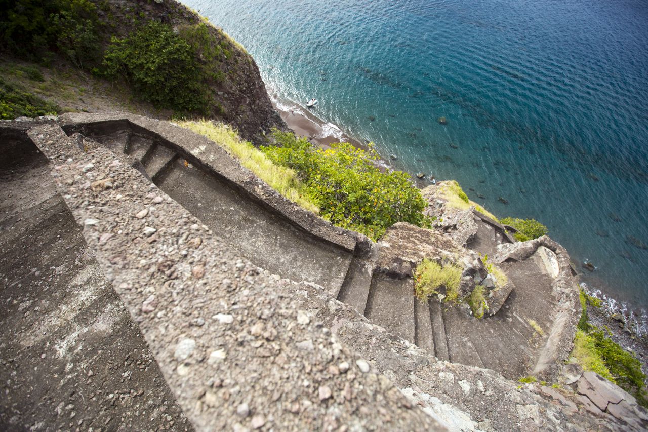 <strong>Ladder Bay: </strong>This dizzying staircase descends to Saba's Ladder Bay. Saba is mostly without beaches, but it's nonetheless dripping in natural beauty.