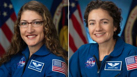 Astronauts Christina Koch, left and Jessica Meir.