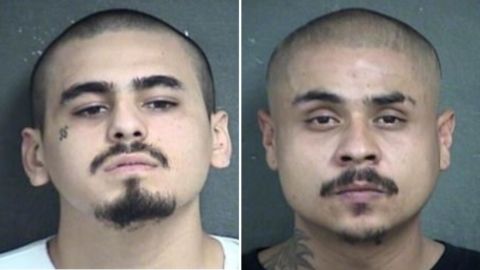 Javier Alatorre (left) was arrested Sunday in connection with the deadly bar shooting. Hugo Villanueva-Morales (right) is still on the run and considered armed and dangerous.