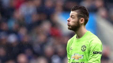 David De Gea of Manchester United reacts during the defeat at Newcastle.