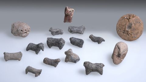 Rare figurines were found inside a temple on the site.