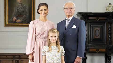 The Swedish line of succession: King Carl Gustaf with Crown Princess Victoria and her daughter, Estelle.