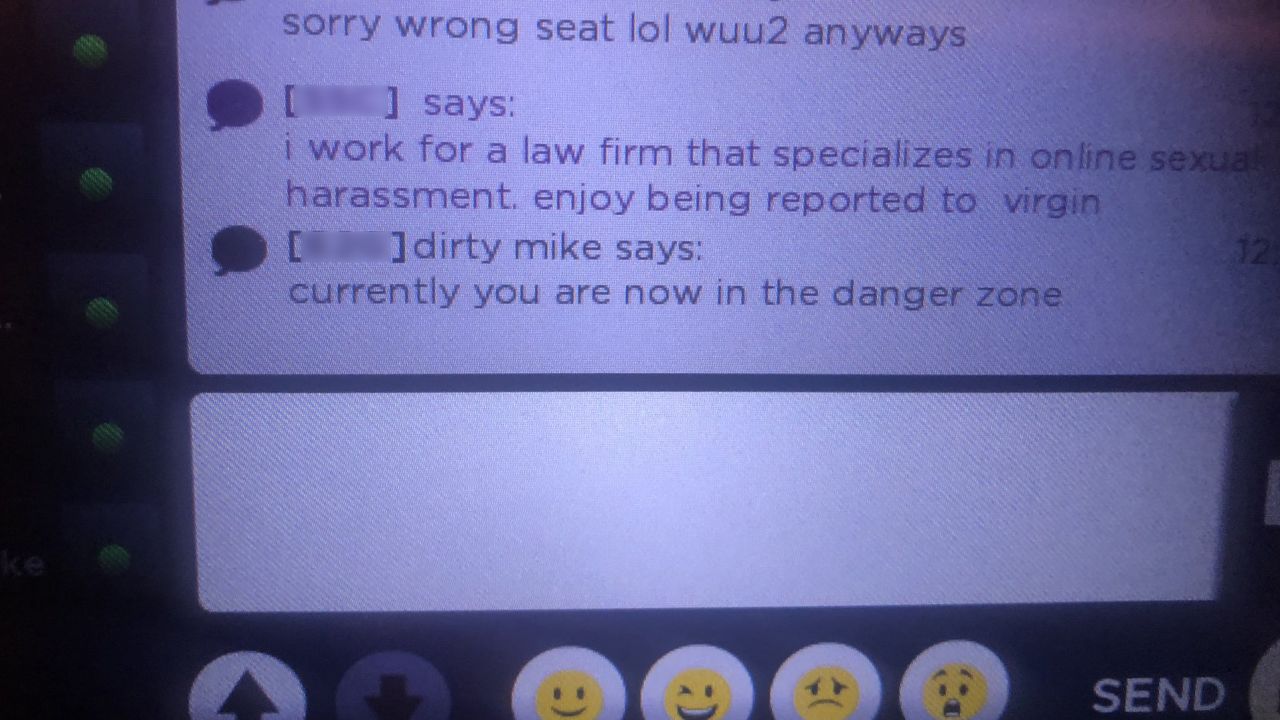 A picture of the messages Van Meir said she received.