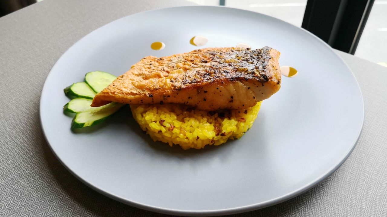 The Sake Place's diverse menu includes a delicious Asian seabass dish.