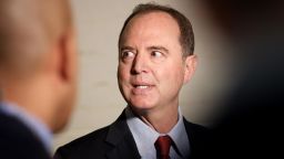 Rep. Adam Schiff (D-CA), Chairman of the House Select Committee on Intelligence Committee speaks at a press conference at the U.S. Capitol on Tuesday, October 8, in Washington.
