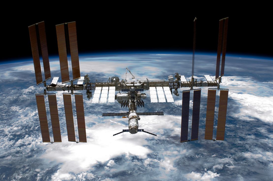 An Israeli-Russian project succeeded in growing meat on the International Space Station, seen here in a file photo from 2011. 