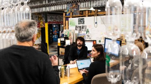 Szaky's company TerraCycle transforms hard-to-recycle items, like batteries, backpacks and coffee capsules, into something new. (Mark Kauzlarich for CNN)