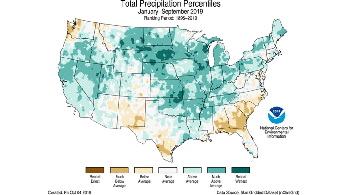While much of the West and Northern Plains experienced higher rainfall than normal, the South and mid-Atlantic regions experienced a flash drought.