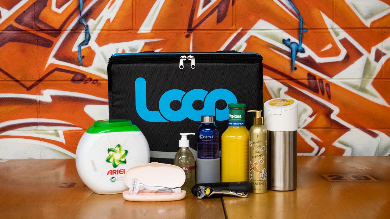 A Loop tote, which can house multiple products in reusable containers. (Mark Kauzlarich for CNN)
