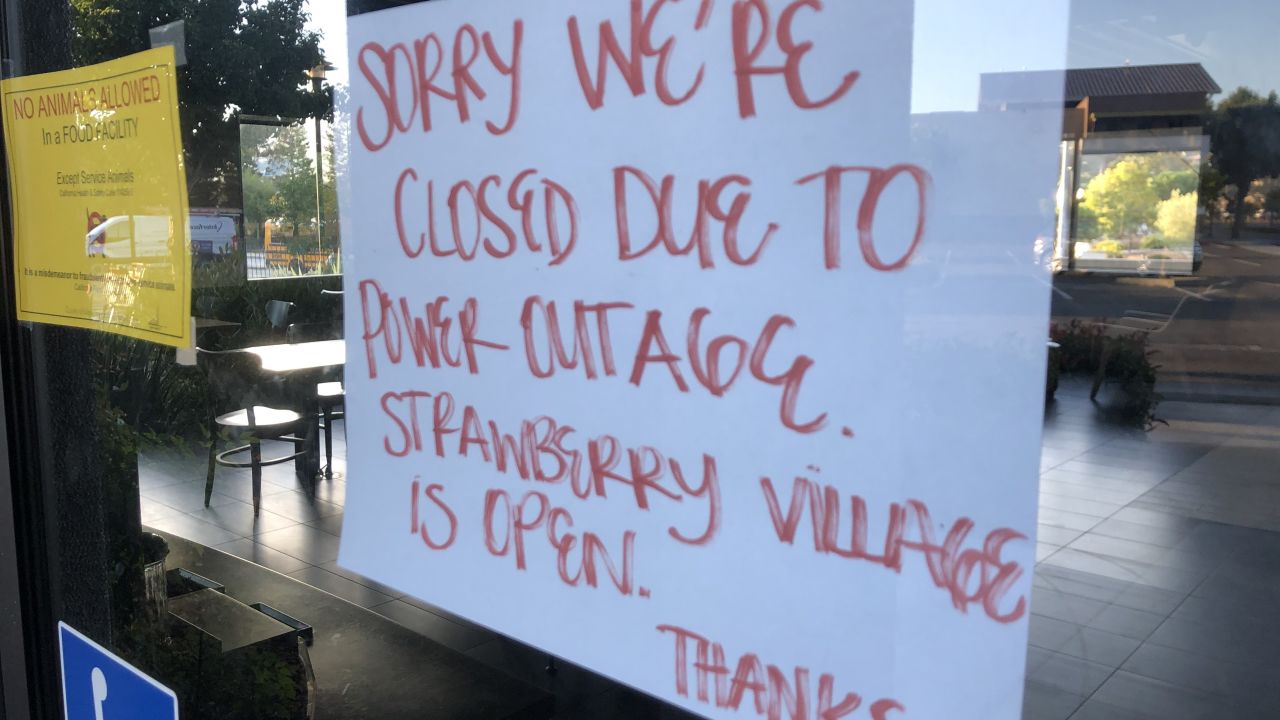 A Starbucks in Sausalito, north of San Francisco, was among the businesses closed Wednesday during a massive, intentional power outage in Northern California.