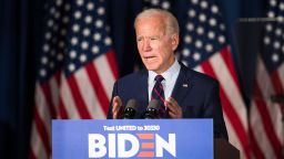 Democratic presidential candidate, former Vice President Joe Biden speaks during a campaign event on Wednesday, October 9 in Rochester, New Hampshire. 