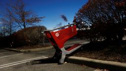 An empty Target shopping cart is seen in a parking lot outside the store in Westbury, New York, U.S., November 24, 2017. Shannon Stapleton/Reuters