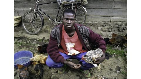 "Man with bike and birds" by Dusingizimana. Age 20, 2005.