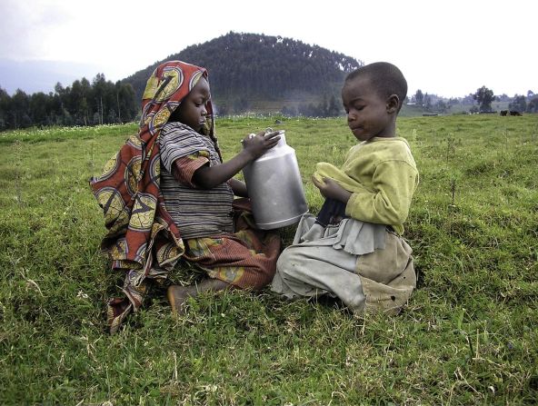 "Girls Drinking Fresh Milk" by Imanizabayo, age 20, 2007