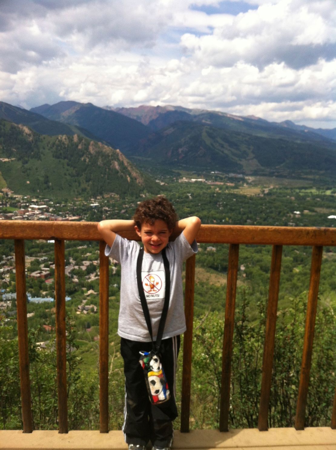 Josh Mandelbaum on vacation in Colorado. He was bullied by other children in the airport while flying home.