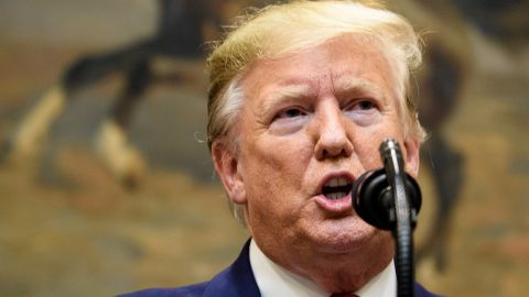 US President Donald Trump speaks during an executive order signing regarding federal regulations in the Roosevelt Room of the White House October 9, 2019, in Washington, DC. (Photo by Brendan Smialowski / AFP) (Photo by BRENDAN SMIALOWSKI/AFP via Getty Images)
