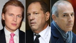 (L-R) Ronan Farrow, Harvey Weinstein and Matt Lauer