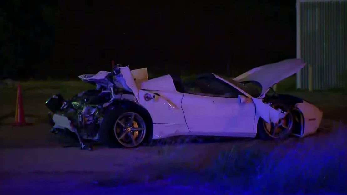 The boxer was ejected from the Ferrari after it flipped, police say.