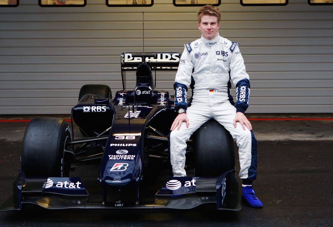 Hulkenberg at the unveiling of the new Williams Formula One car in 2009.