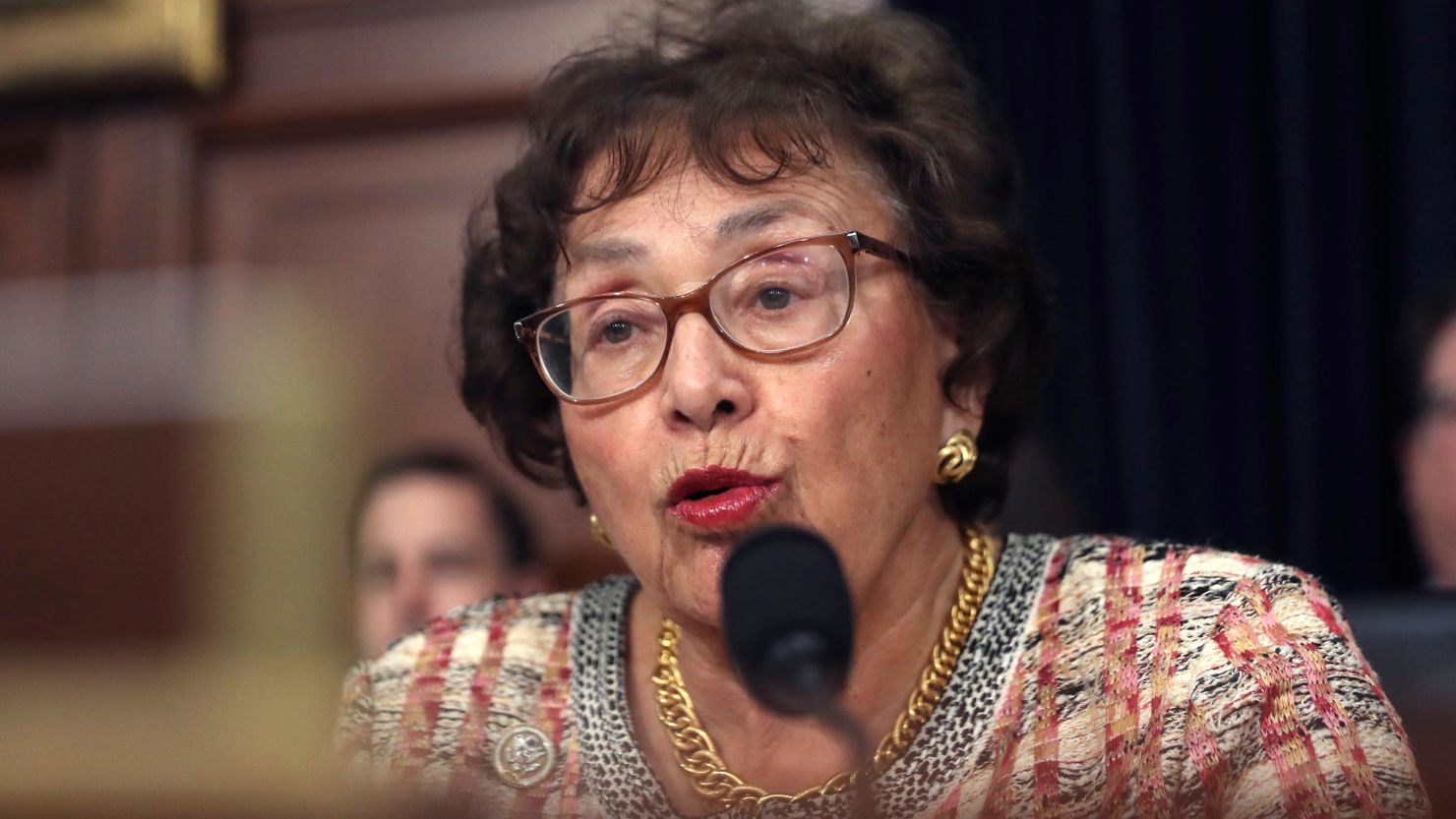 In this April 2019, file photo, Rep. Nita Lowey, D-N.Y., speaks during a hearing on Capitol Hill in Washington. 