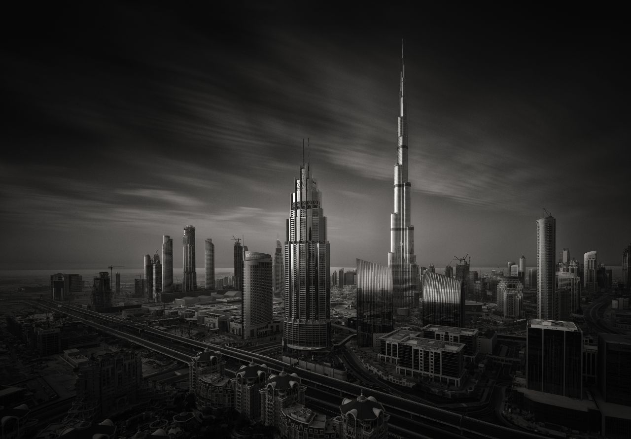 View of the skyline from Downtown Dubai. 