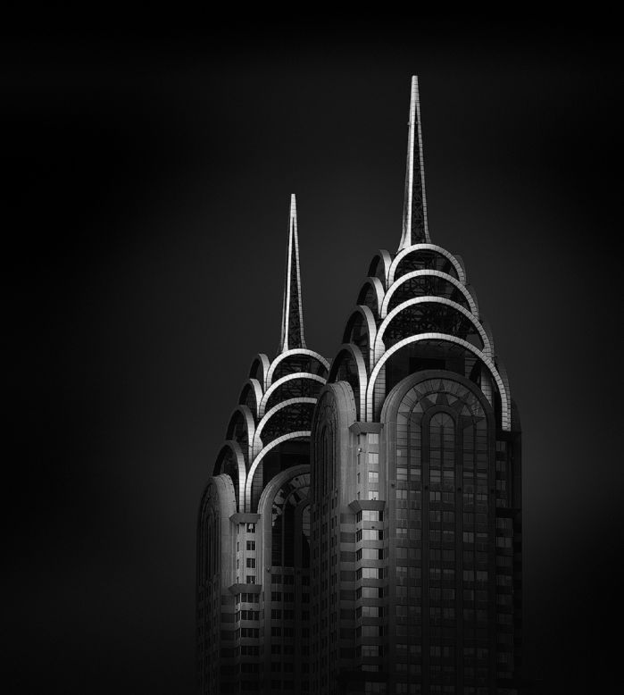 The twin Business Central Towers, both standing 265 meters tall. 