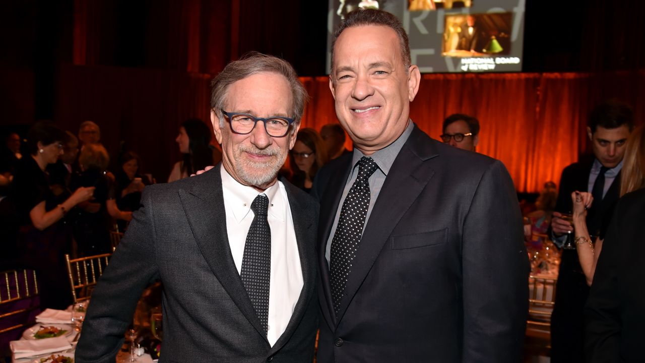 Director Steven Spielberg (L) and actor Tom Hanks attend the The National Board Of Review Annual Awards Gala at Cipriani 42nd Street on January 9, 2018 in New York City. 