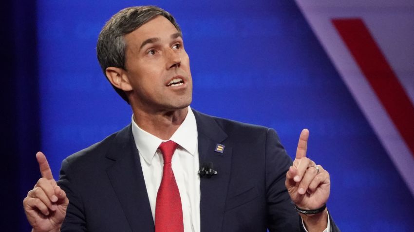 LOS ANGELES, CALIFORNIA - OCTOBER 10: Democratic presidential candidate former U.S. Rep. Beto O'Rourke (D-TX) speaks at the Human Rights Campaign Foundation and CNN presidential town hall focused on LGBTQ issues on October 10, 2019 in Los Angeles, California. It is the first Presidential event broadcast on a major news network focused on LGBTQ issues.   (Photo by Mario Tama/Getty Images)