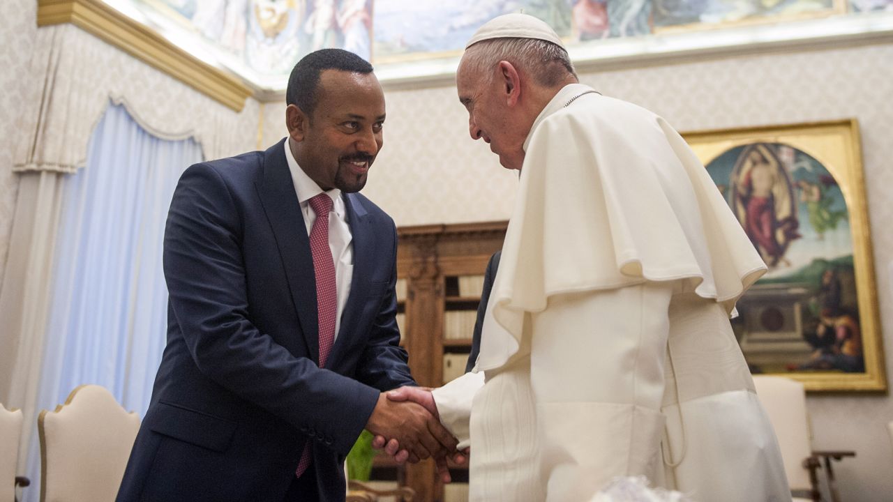 Pope Francis meets Prime Minister of the Federal Democratic Republic of Ethiopia, Abiy Ahmed. Vatican City, January 21th, 2019.
