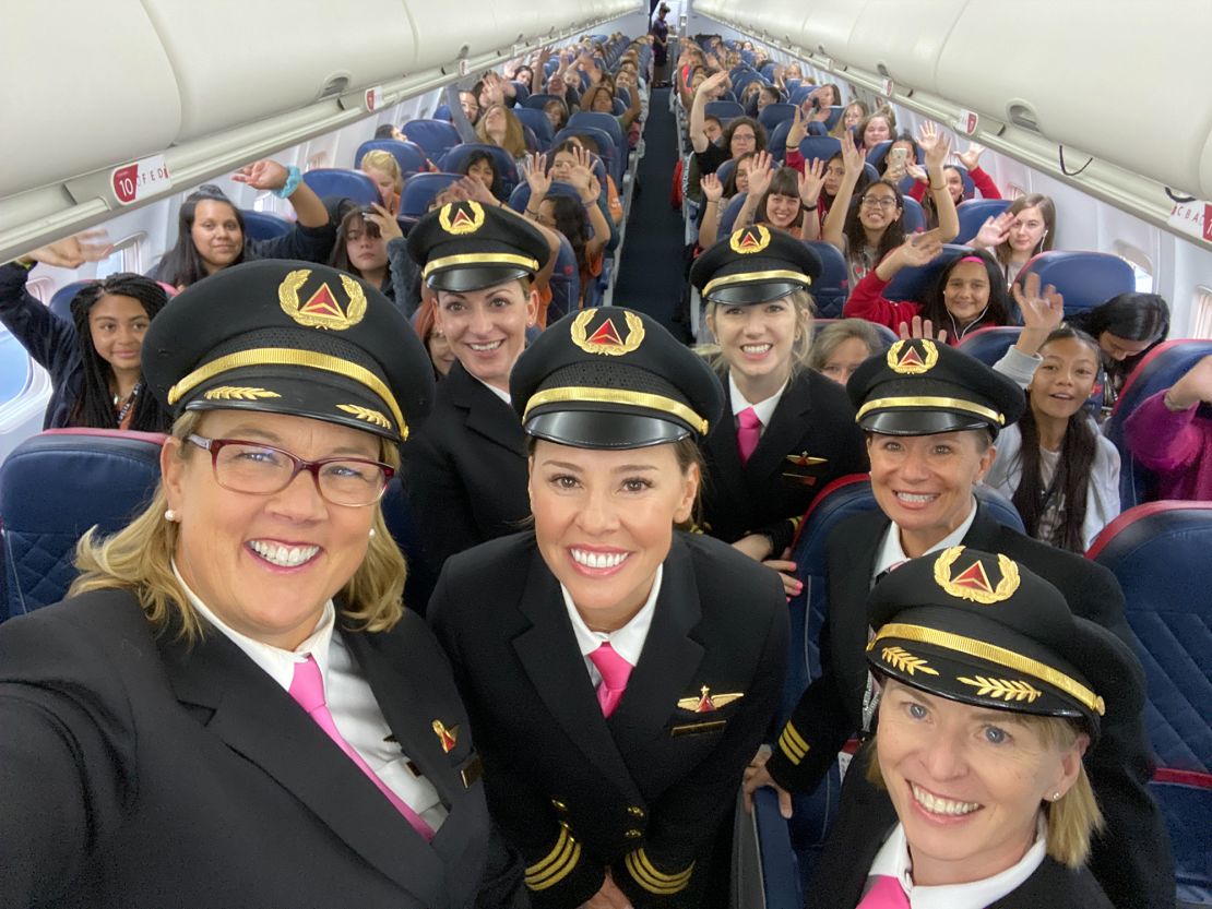 Delta celebrated International Girls in Aviation Day by carrying 120 girls from Salt Lake City to Houston for a tour of NASA.