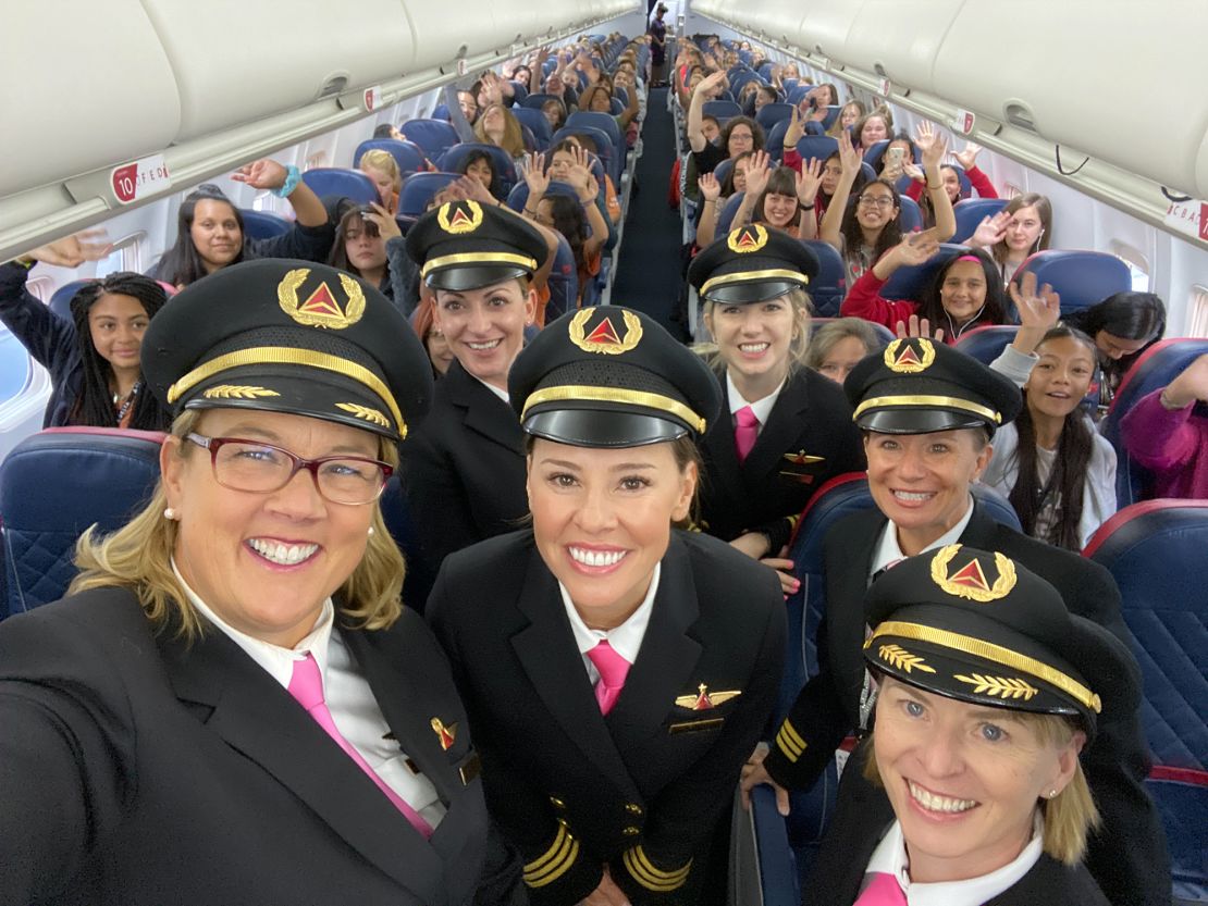 Delta celebrated International Girls in Aviation Day by carrying 120 girls from Salt Lake City to Houston for a tour of NASA.
