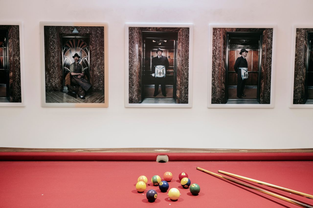 In the billiard room, there are works by Matthew Barney.