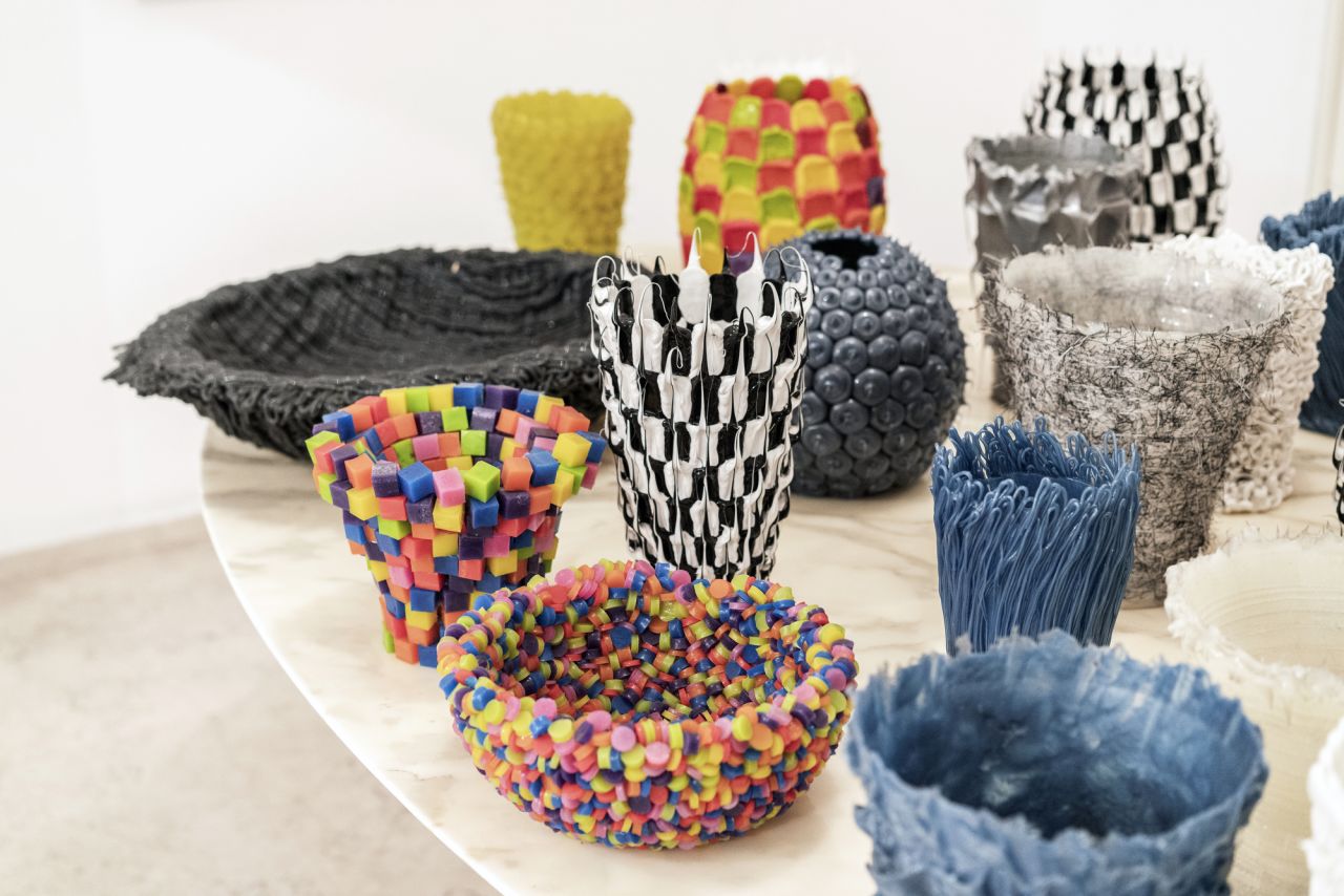 Vases by the artist Alessandro Ciffo are part of Sandretto Re Rebaudengo's collection.